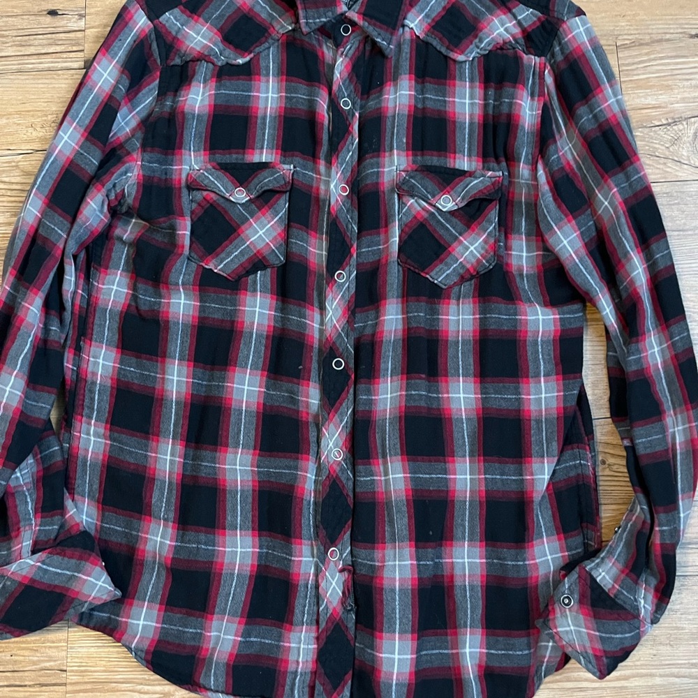 Tony hawk button down flannel large